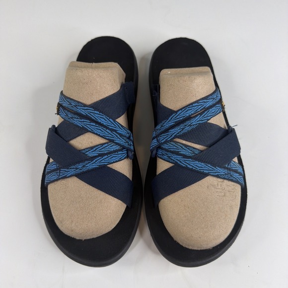Teva Shoes - Teva Womens Size 9 Blue Strappy Slide Sandals Sport Outdoor Comfort Shoes